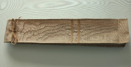 Torebka z naturalnego lnu na pieczywo na długie bagietki - beżowa - oryginalny wzór